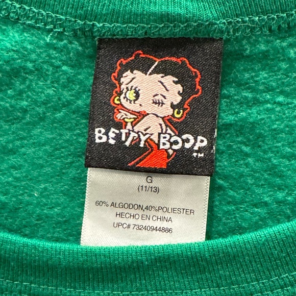 Betty Boop Santa Baby ❤️X❤️X Green Sweatshirt- size L - Picture 3 of 5